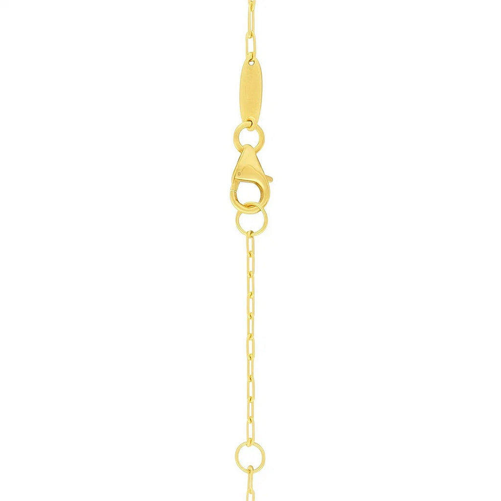 14k Yellow Gold Polished Heart Link Chain Necklace