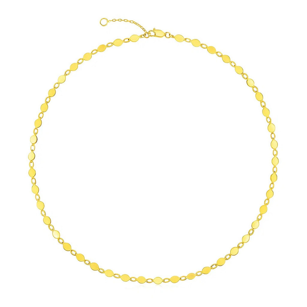 14k Yellow Gold Necklace with Polished Circles