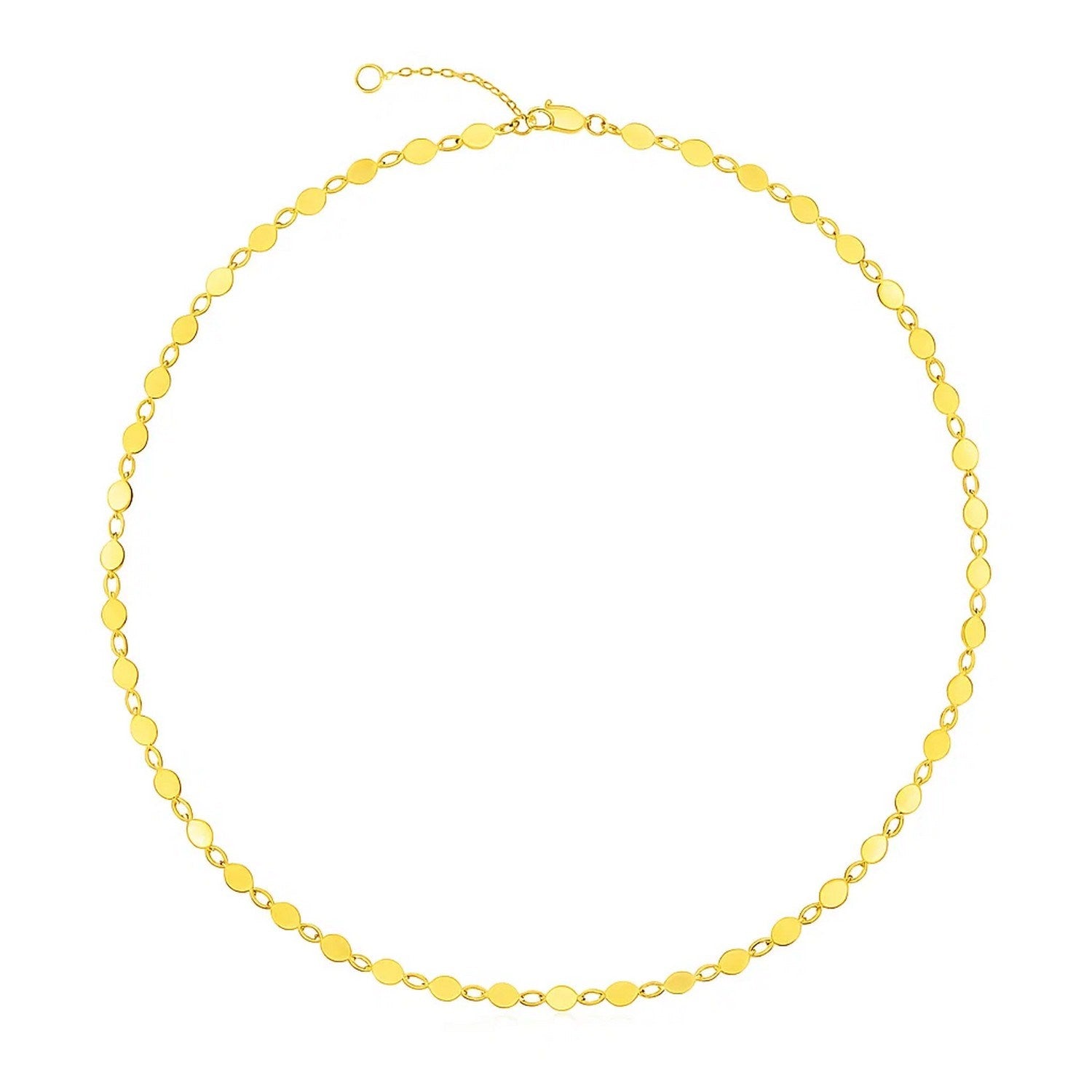 14k Yellow Gold Necklace with Polished Circles