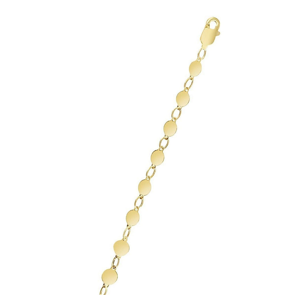 14k Yellow Gold Necklace with Polished Circles