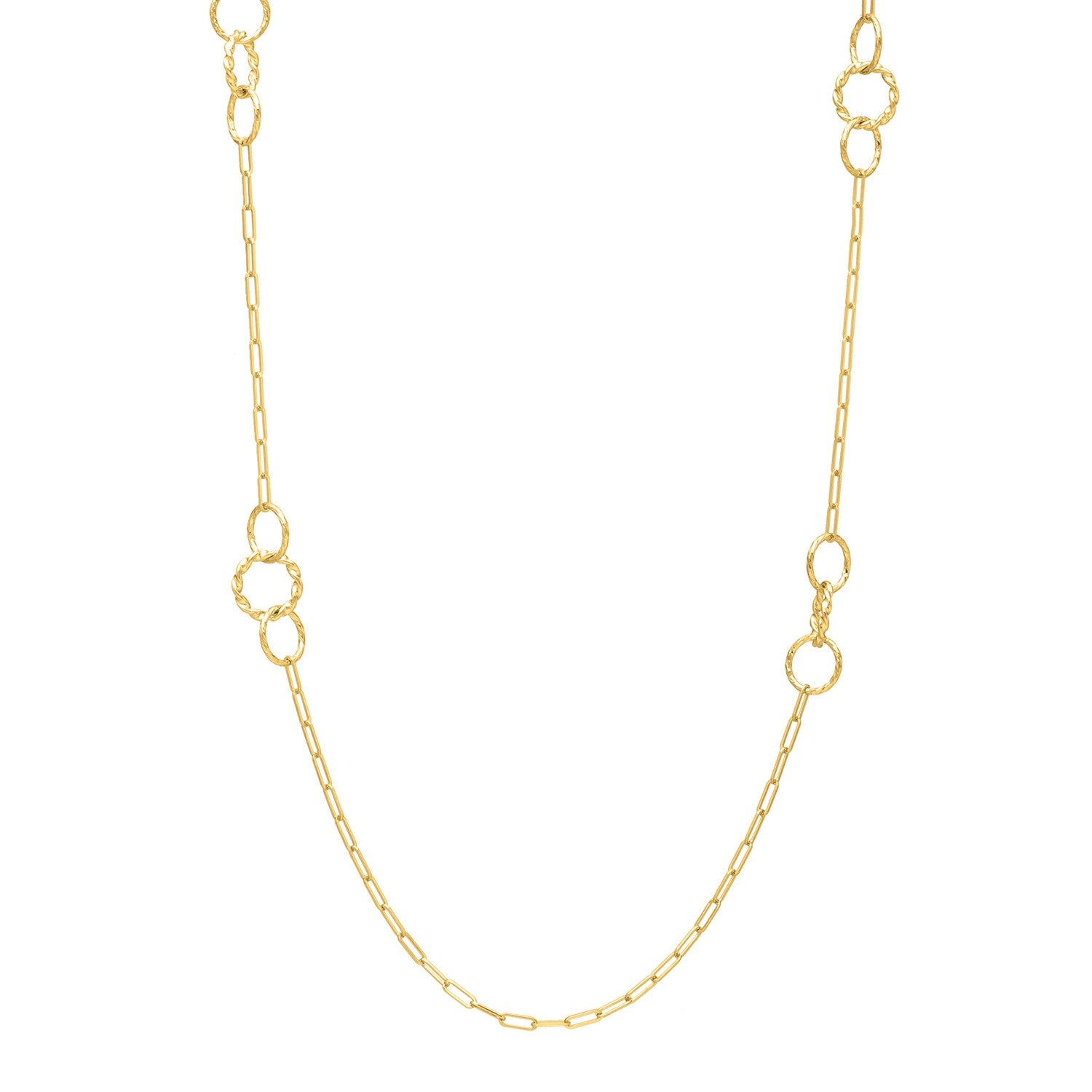 Twistted Link Necklace in 14K Yellow Gold