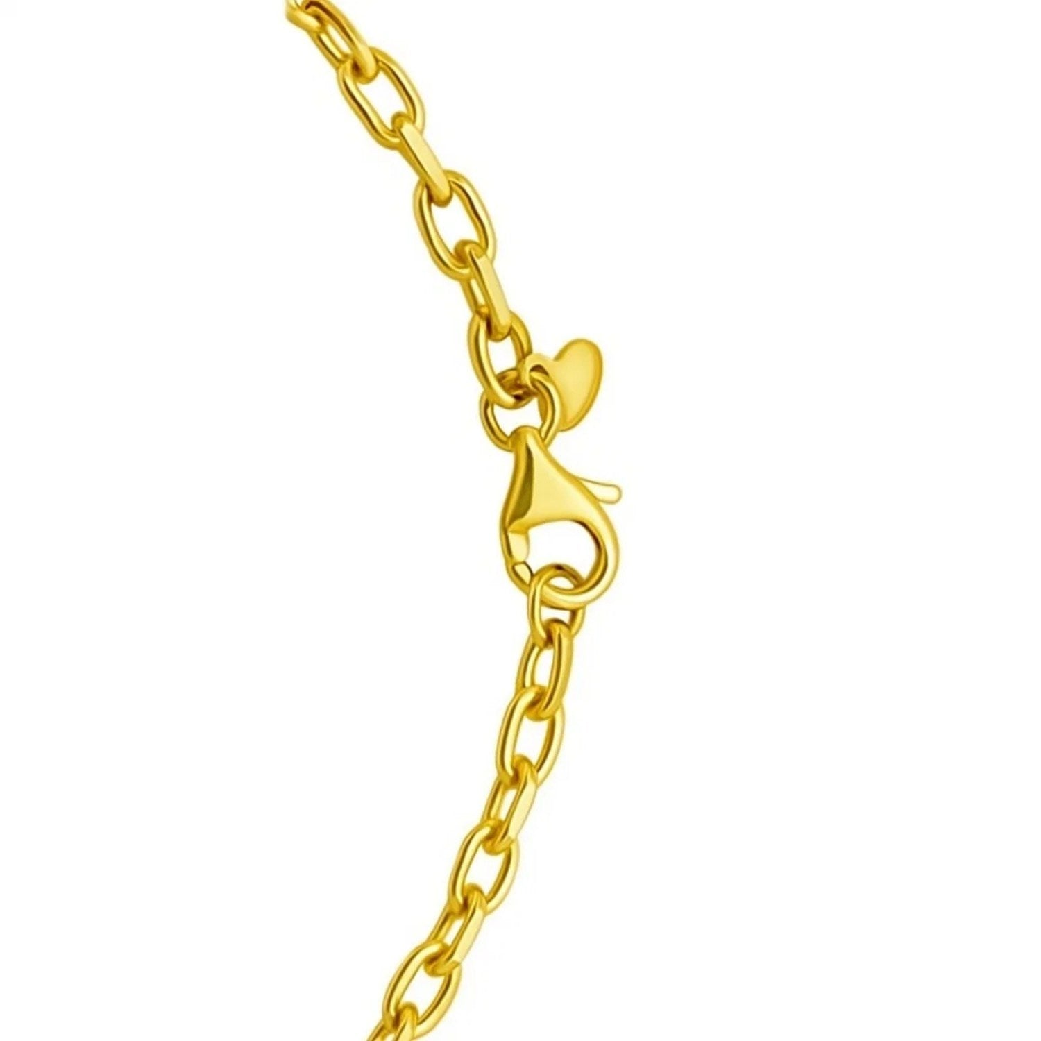 14K Yellow Gold Charm Link Cable Chain Necklace (3.30 mm)