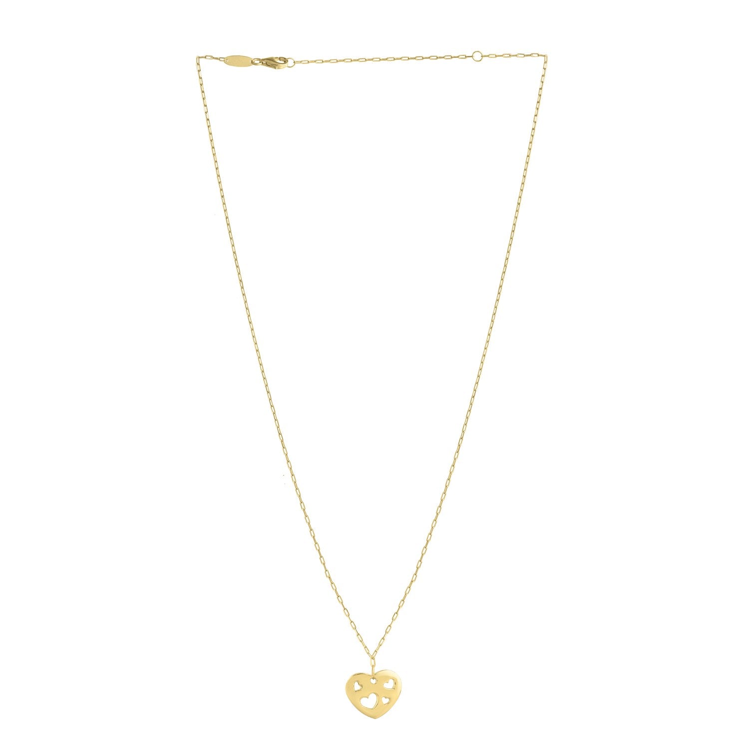 Cutout Heart Necklace in 14K Yellow Gold