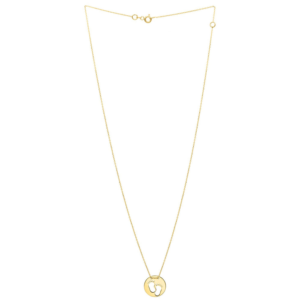 Baby Footprints Necklace in 10K Yellow Gold